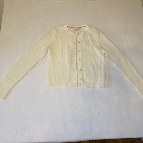 Boden Cream Alpaca Blend Button Front Cardigan Sweater XS Women’s Soft Knit Crop - Picture 8 of 12